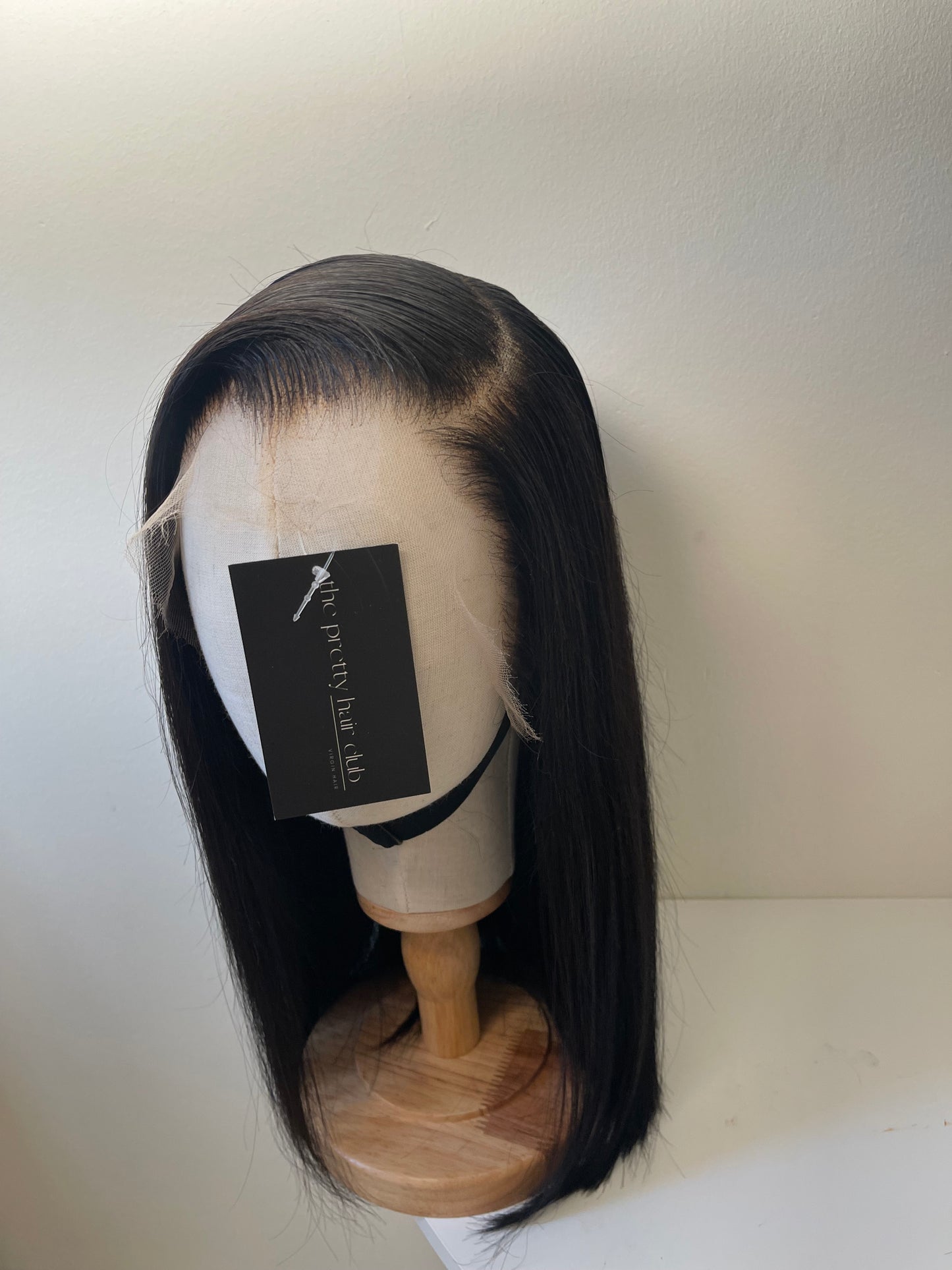 **READY TO SHIP** 14" 13x6 JET BLACK SIDE PART BOB
