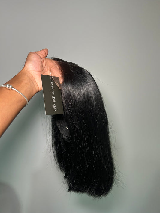 12" 6X6 STRAIGHT WIG - JET BLACK UNCUSTOMISED